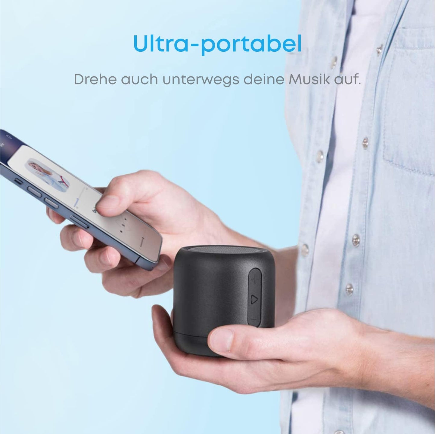 Anker Soundcore Mini Tragbarer Bluetooth-Lautsprecher, mit FM-Radio, 15h Akkulaufzeit