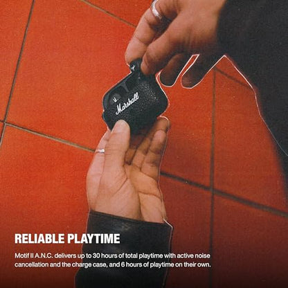 Marshall Motif II ANC True Wireless Bluetooth-Kopfhörer mit aktiver Geräuschunterdrückung, Schwarz
