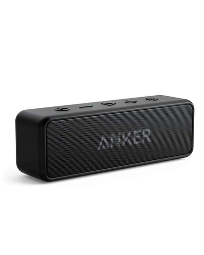 Anker Soundcore 2 Tragbarer Bluetooth-Lautsprecher, 24h Akku, IPX7 Wasserdicht, Schwarz