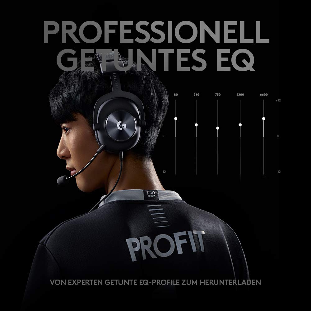 Logitech G PRO X Gaming-Headset, mit Blue VO!CE & DTS 7.1 Surround Sound, kabelgebunden, Schwarz