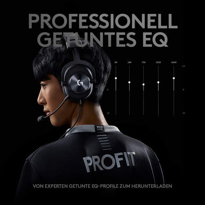 Logitech G PRO X Gaming-Headset, mit Blue VO!CE & DTS 7.1 Surround Sound, kabelgebunden, Schwarz