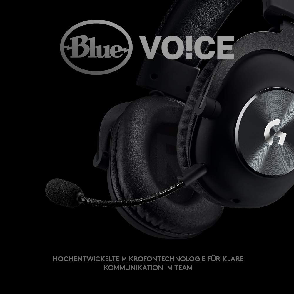 Logitech G PRO X Gaming-Headset, mit Blue VO!CE & DTS 7.1 Surround Sound, kabelgebunden, Schwarz
