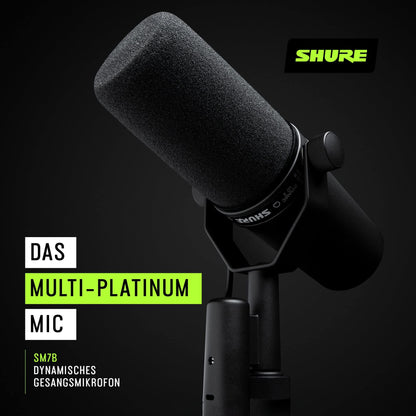 Shure SM7B Dynamisches XLR-Studiomikrofon, für Podcast & Rundfunk, Schwarz