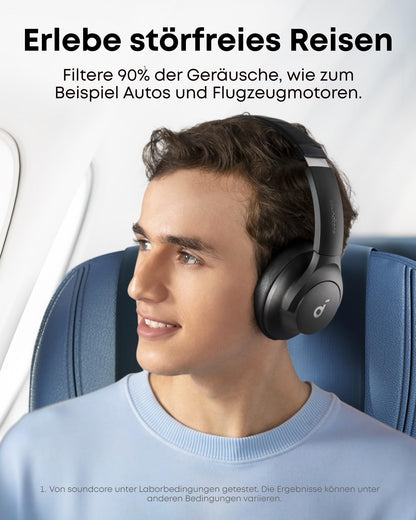 Soundcore Q20i Kabellose Over-Ear-Kopfhörer mit Hybrid ANC, 40h Akku, Hi-Res Audio, Schwarz