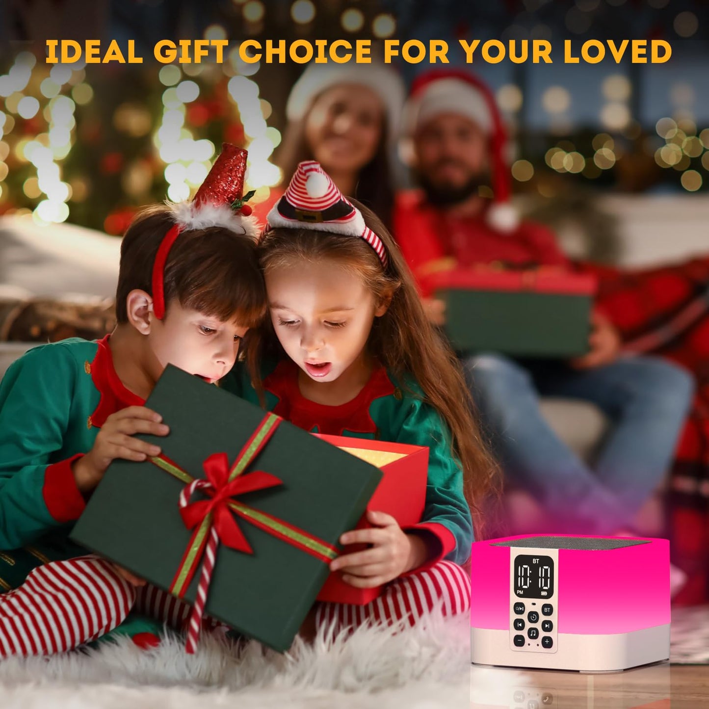 AFEXOA Bluetooth-Lautsprecher, Wecker & Nachtlicht, mit Naturgeräuschen, für Schlaf- & Kinderzimmer