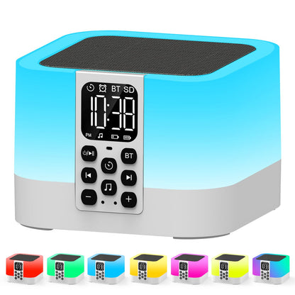 AFEXOA Bluetooth-Lautsprecher, Wecker & Nachtlicht, mit Naturgeräuschen, für Schlaf- & Kinderzimmer