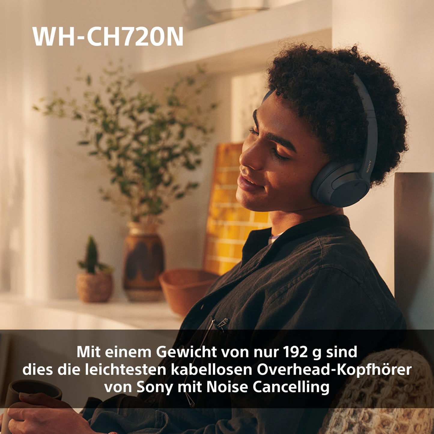 Sony WH-CH720N Kabellose Bluetooth-Kopfhörer mit Noise Cancelling, Schwarz