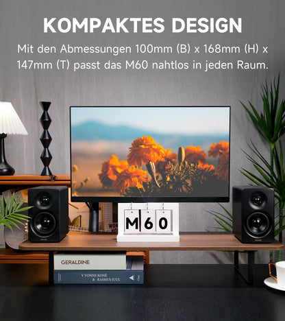 Edifier M60 Bluetooth Desktop-Lautsprecher, 66W, Hi-Res Audio, LDAC, Schwarz