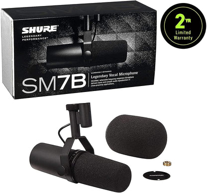 Shure SM7B Dynamisches XLR-Studiomikrofon, für Podcast & Rundfunk, Schwarz