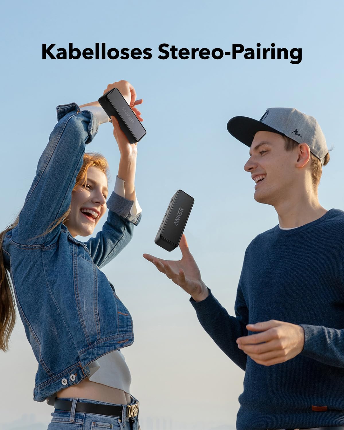 Anker Soundcore 2 Tragbarer Bluetooth-Lautsprecher, 24h Akku, IPX7 Wasserdicht, Schwarz