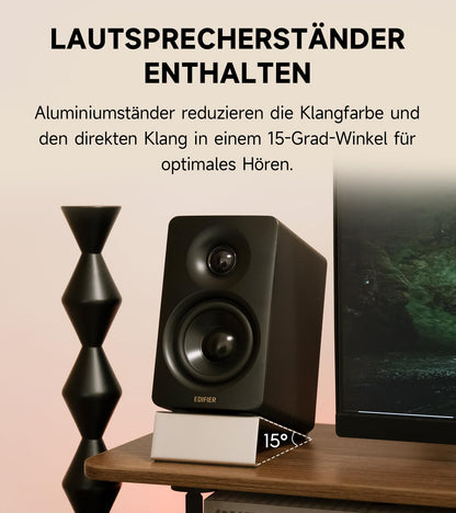 Edifier M60 Bluetooth Desktop-Lautsprecher, 66W, Hi-Res Audio, LDAC, Schwarz
