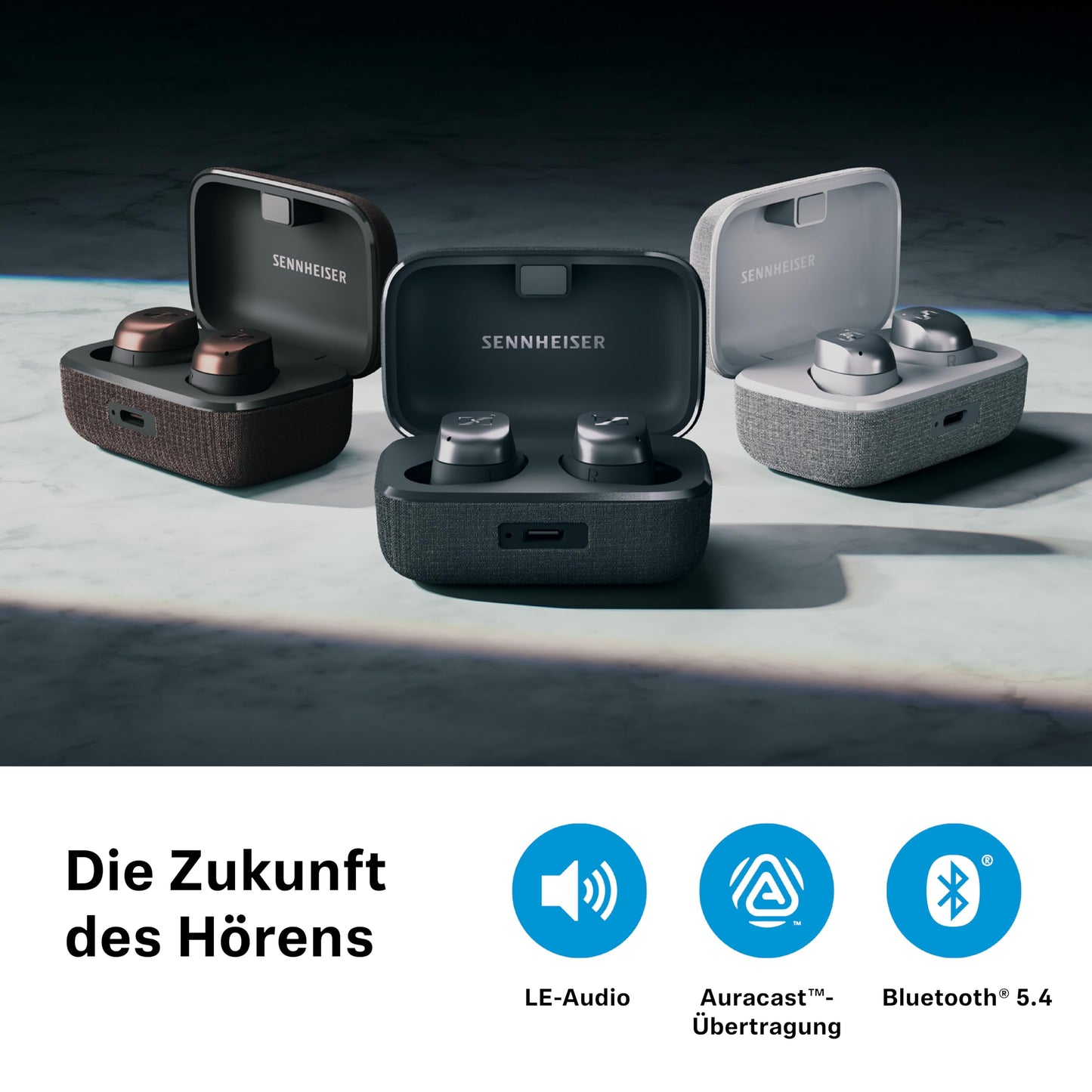 Sennheiser MOMENTUM True Wireless 4 Earbuds mit adaptiver ANC, Bluetooth 5.4, Schwarz Graphit