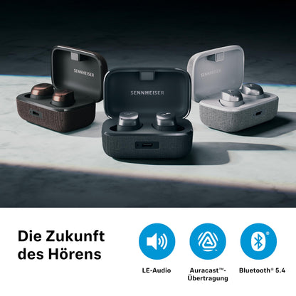 Sennheiser MOMENTUM True Wireless 4 Earbuds mit adaptiver ANC, Bluetooth 5.4, Schwarz Graphit